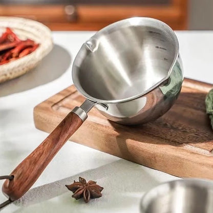 Cook pot on a wooden board