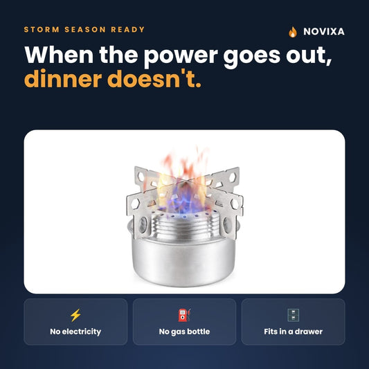 Novixa Blackout Stove — when the power goes out, dinner doesn't